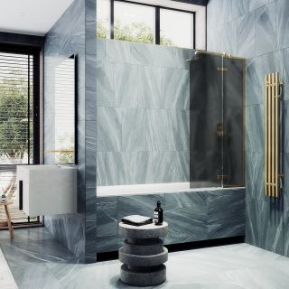 Шторка на ванну MaybahGlass MGV-919-3 99см золото